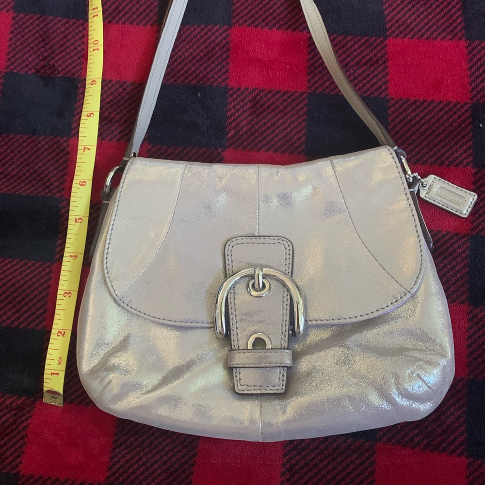 Coach Elegant Champagne Glittery Shoulder Bag